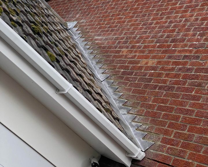 New lead flashing installed on a garage roof in Basingstoke