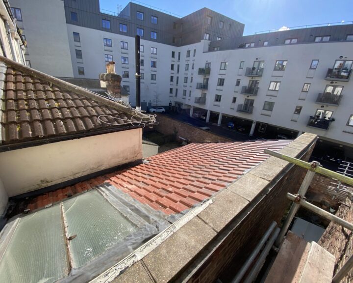 New tiles installed on a pitched roof in Basingstoke